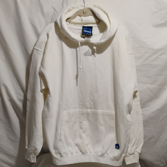 RARE! Adidas Vintage White Baggy Hoodie Sz.L Never Worn (X5 CRATE)